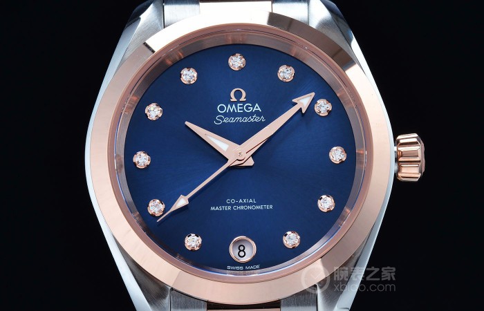 品鉴欧米茄海马系列Aqua Terra 150米34毫米间金腕表