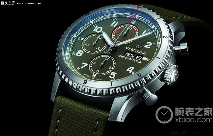 全新百年灵航空时计-军绿色腕表