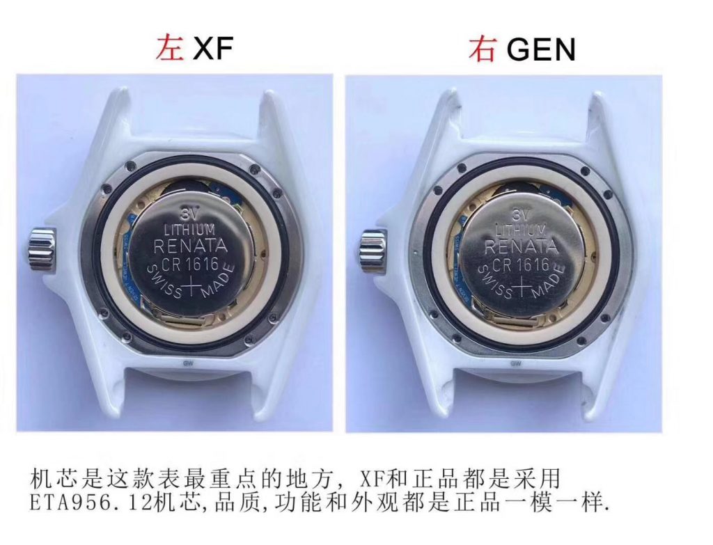 XF厂香奈儿J12黑与白与正品对比如何-搭载原版机芯复刻腕表插图5