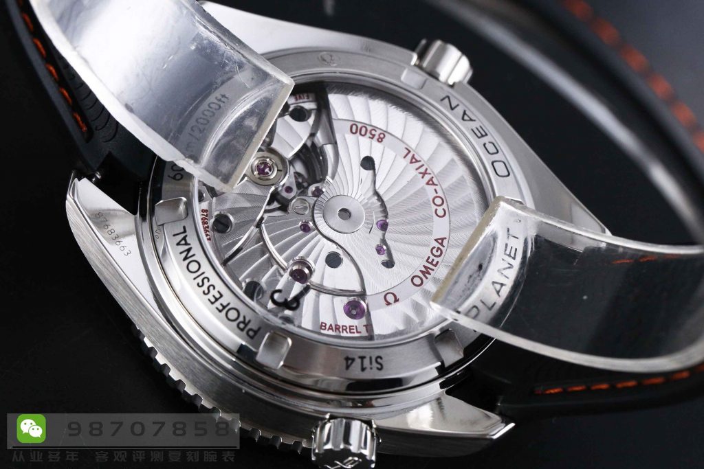 VS厂复刻腕表-欧米茄海马系列橙色字胶带大尺寸45.5MM腕表如何插图9