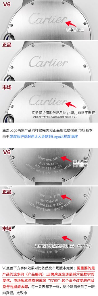 V6厂卡地亚蓝气球42mmV7版真假对比全面评测