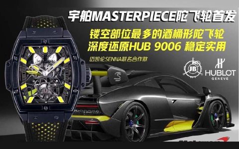 JB厂宇舶恒宝HUB9006款真陀飞轮镂空款式复刻腕表-品鉴JB厂腕表