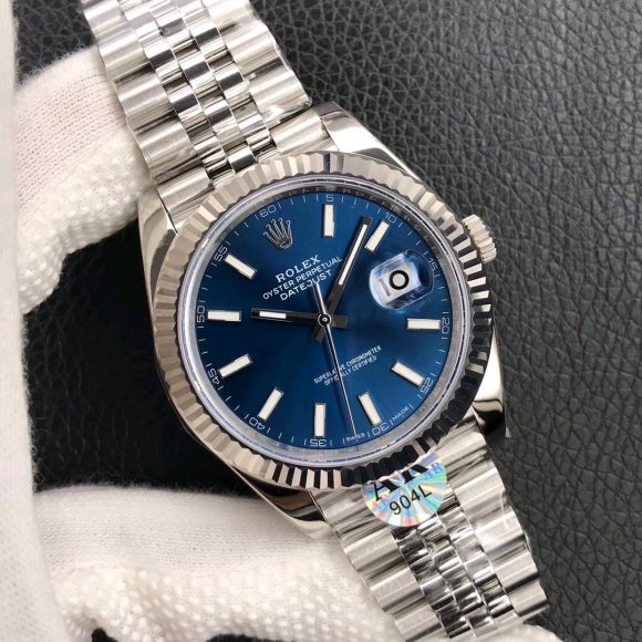 AR厂复刻版劳力士日志型系列蓝盘腕表做工评测-蓝色美学腕表推荐