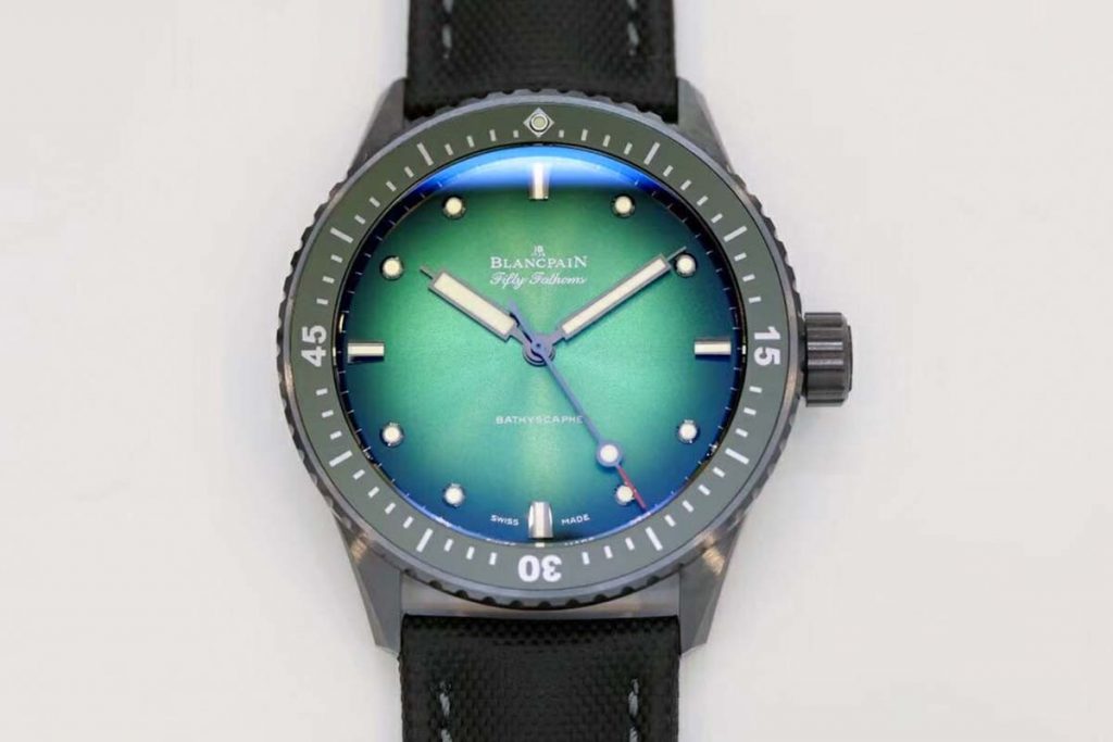 GF厂宝珀五十噚系列5005极光绿复刻腕表质量怎么样-GF手表细节评测