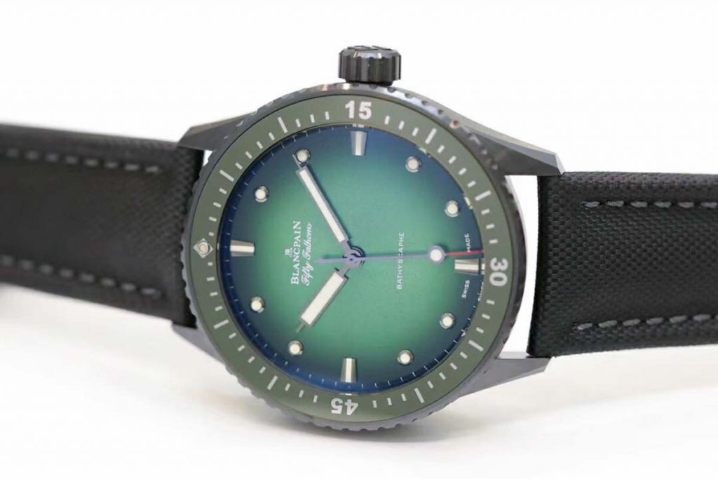 GF厂宝珀五十噚系列5005极光绿复刻腕表质量怎么样-GF手表细节评测