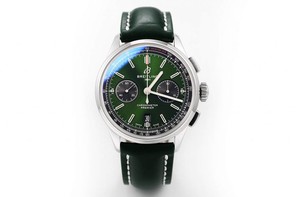 GF厂百年灵璞雅系列B01计时绿盘腕表质量怎么样-GF手表评测插图