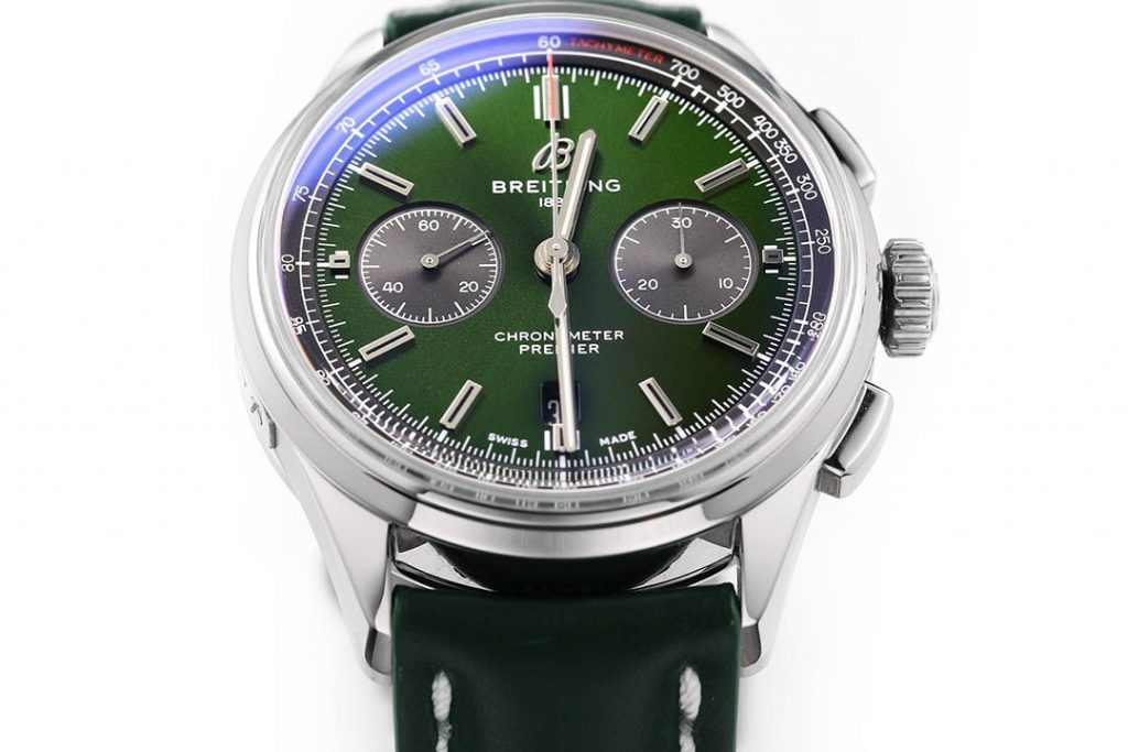 GF厂百年灵璞雅系列B01计时绿盘腕表质量怎么样-GF手表评测插图4