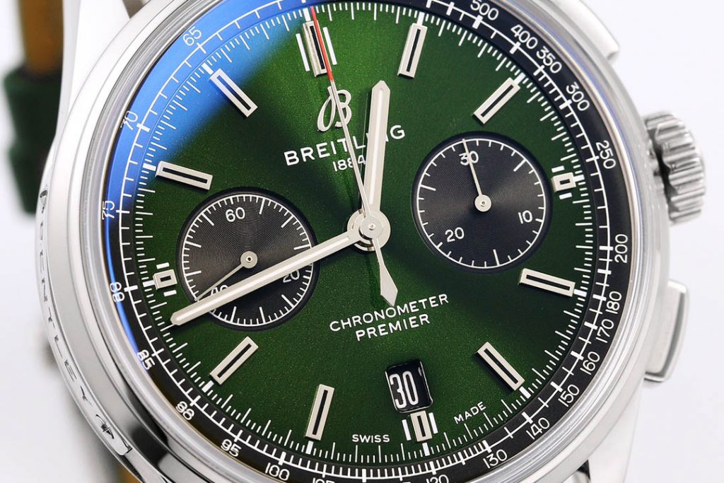 GF厂百年灵璞雅系列B01计时绿盘腕表质量怎么样-GF手表评测插图3