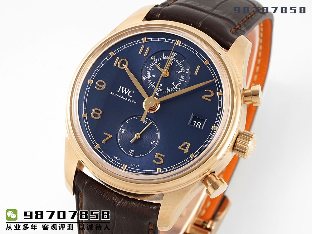 APS厂万国葡萄牙时计经典版「玫瑰金蓝盘款」复刻表深度评测-APS手表